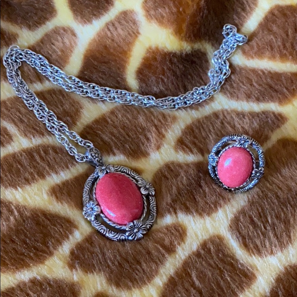 Ring and necklace set in stainless steel
